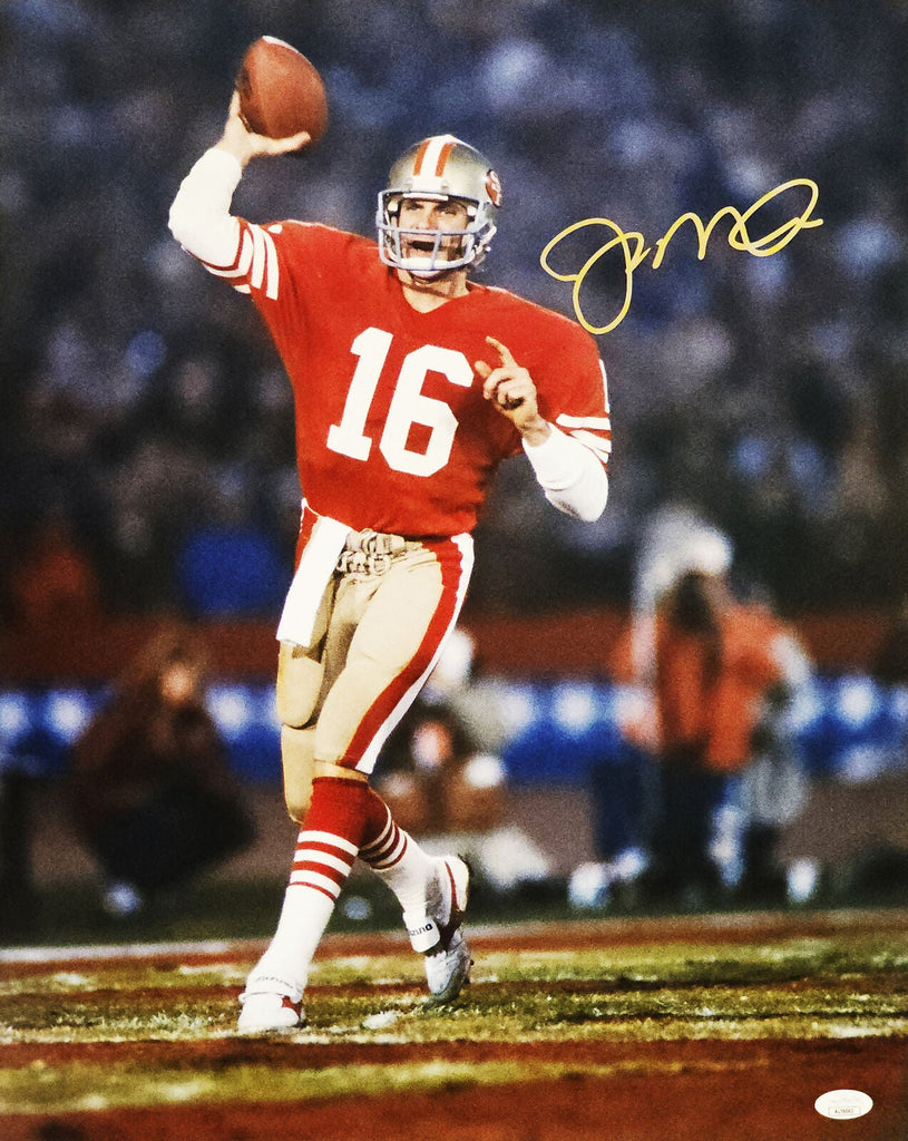 Joe Montana Autographed & Framed Red San Francisco 49ers Jersey Auto JSA  Cert