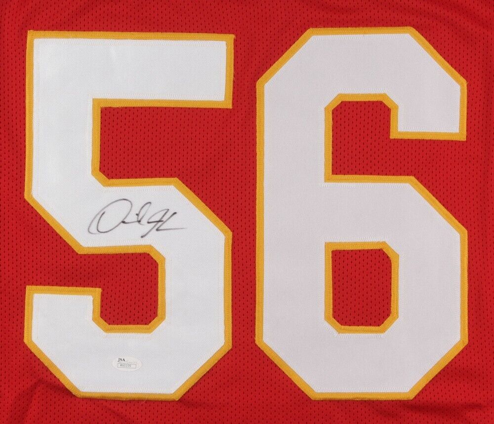 Derrick Johnson Signed Custom Red Football Jersey — TSE Kansas City