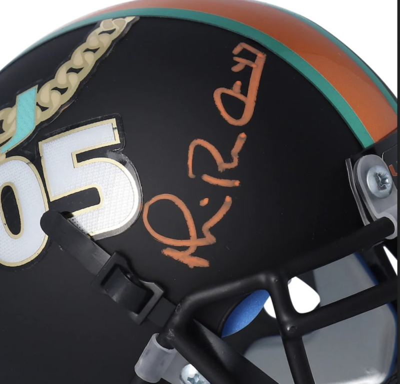 Reggie Wayne Signed Miami Hurricanes Speed Amp NCAA Mini Helmet