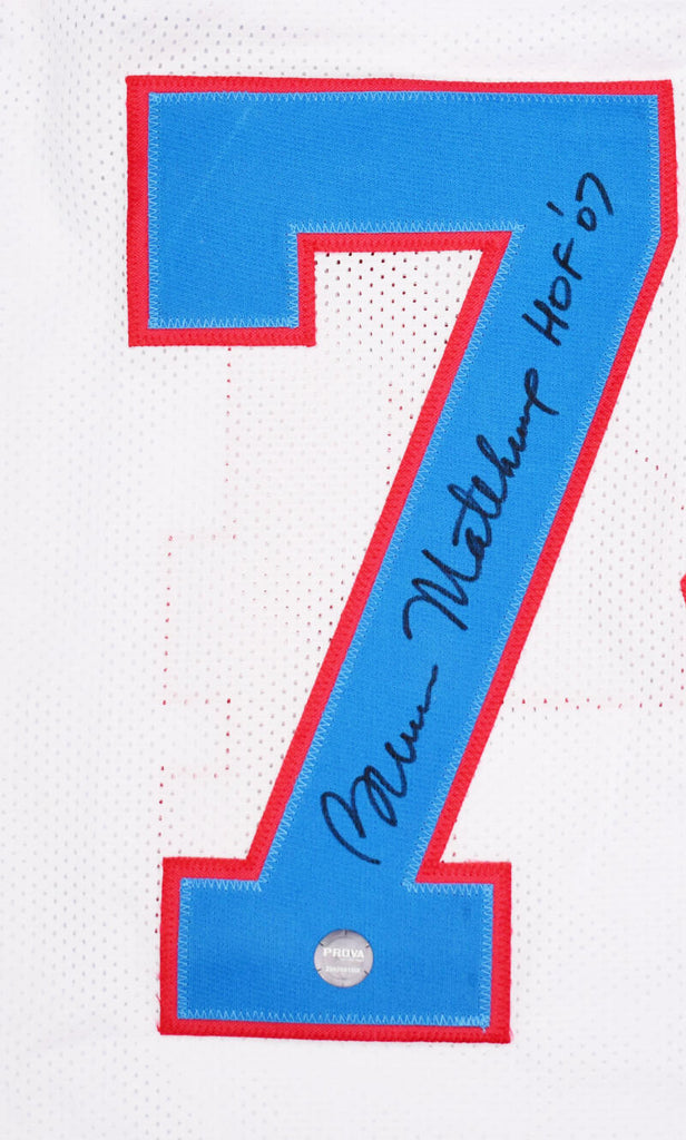 Bruce Matthews Autographed Houston Oilers Custom Jersey Inscribed