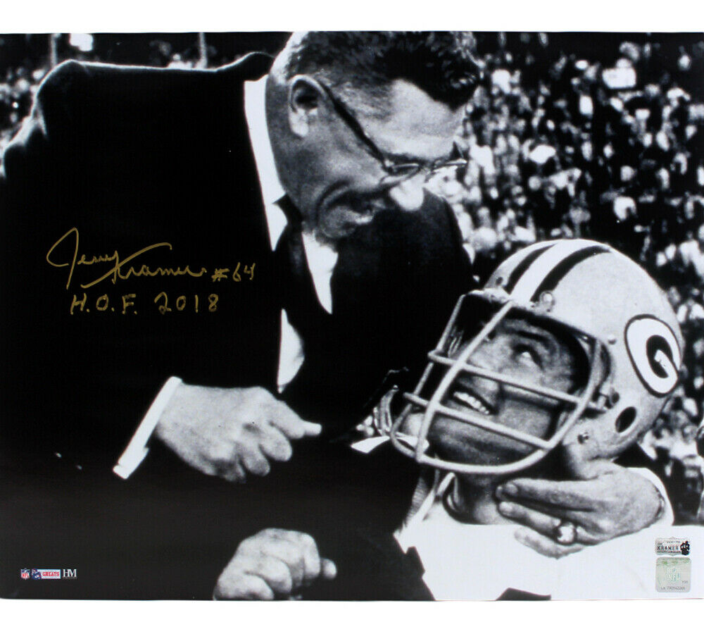 Jerry Kramer Signed Packers purchases Logo Football Inscribed