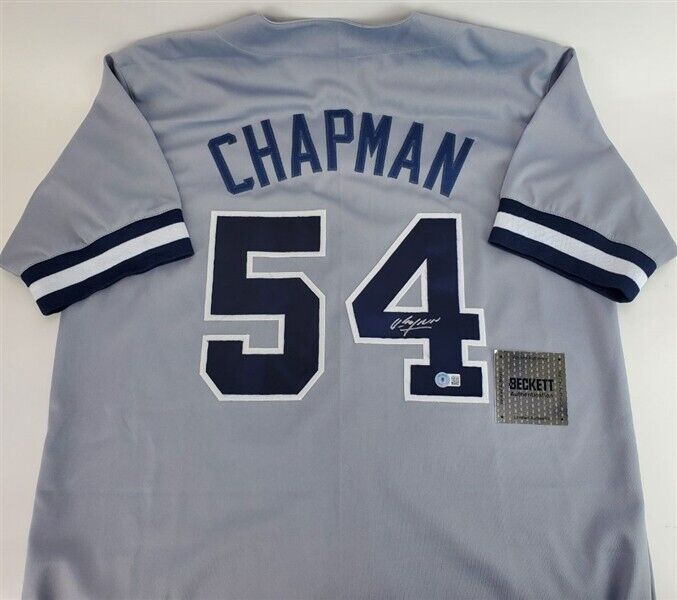 Aroldis Chapman Signed New York Yankees Road Jersey (Beckett) 7xAll St –  Super Sports Center