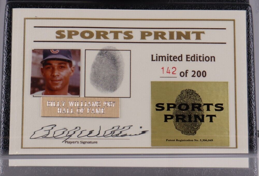 Billy Williams Signed Baseball Card with JSA COA