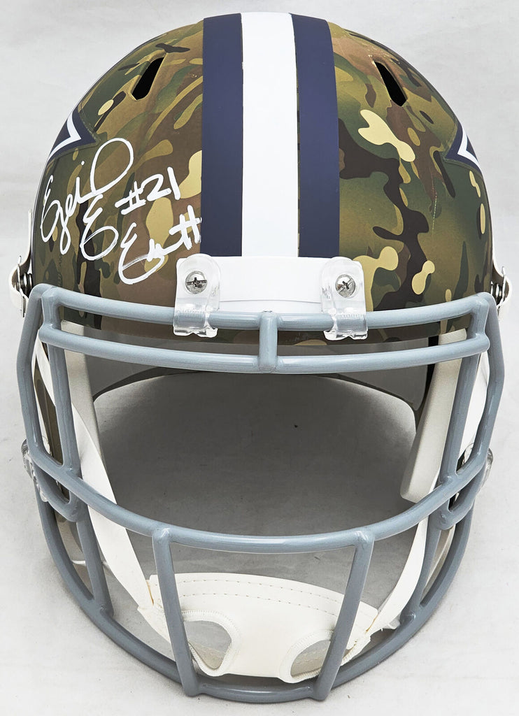 Ezekiel Elliott Autographed Dallas Cowboys Camo Mini Helmet