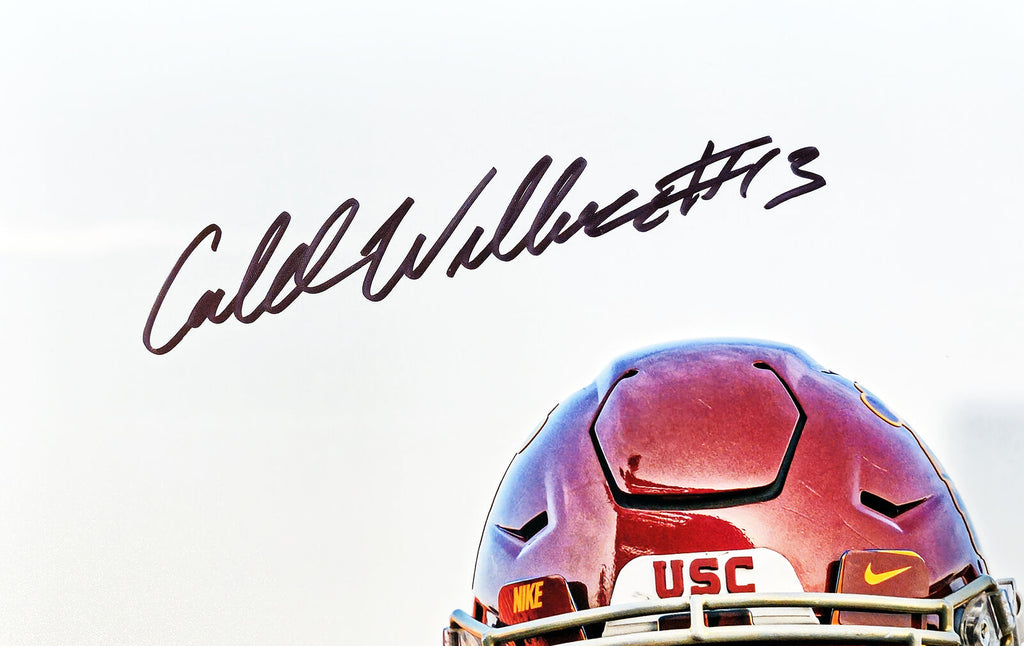 Caleb Williams USC Trojans Autographed 16 x 20 Running in Red Jersey Photograph