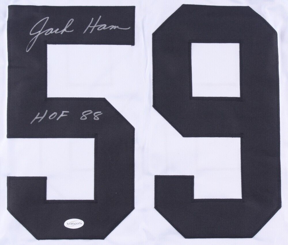 Jack Ham Autographed HOF 88 and Framed Black Steelers Jersey