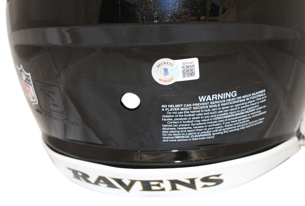 Justin Tucker Autographed Baltimore Ravens Speed Mini Football Helmet  (Beckett)