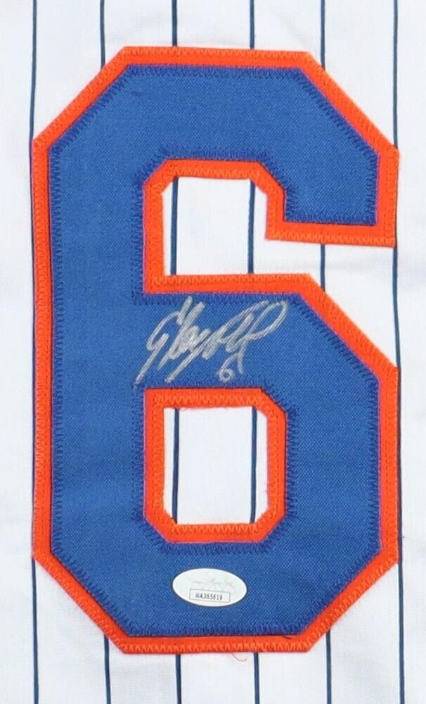 Starling Marte Autographed CUSTOM NY Mets Pinstripe Jersey (JSA)