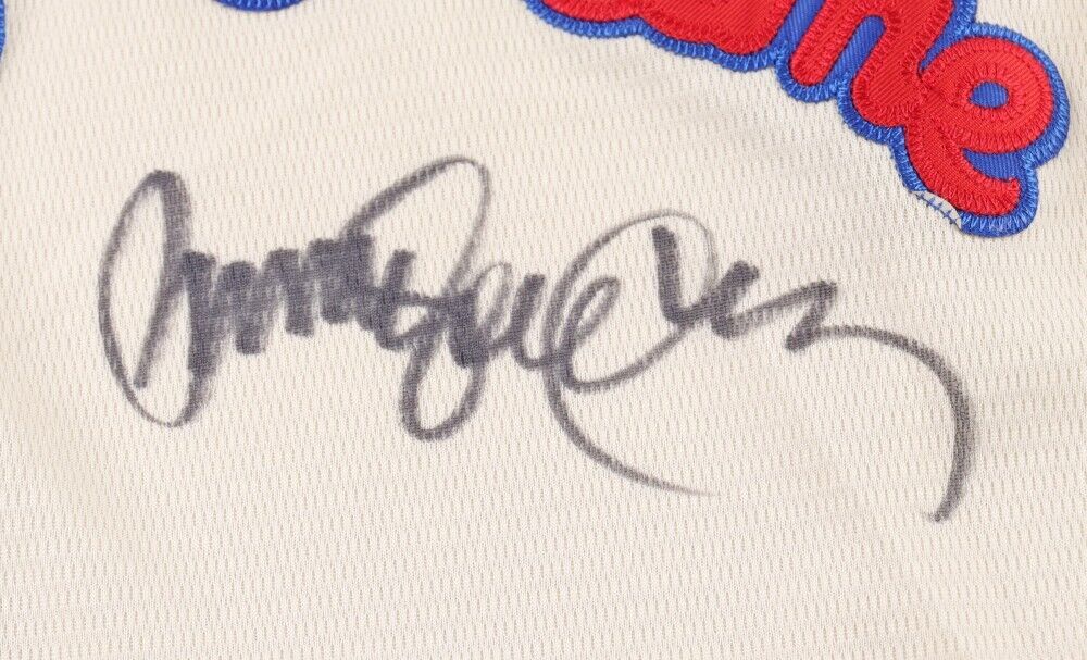 Ryne Sandberg Signed Autographed Blue Stat Jersey JSA COA Chicago Cubs Great