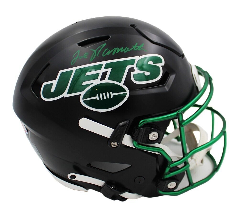 1969 New York Jets Super Bowl Team Autographed Jets (Throwback) Authentic  Proline Helmet - 25 Signatures - Joe Namath - Steiner