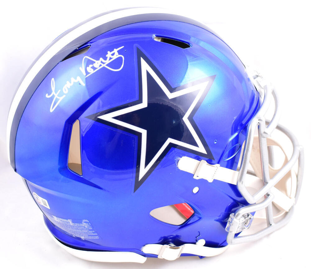 Tony Dorsett Autographed/Signed Mini on sale Helmet Beckett Sticker Dallas Cowboys