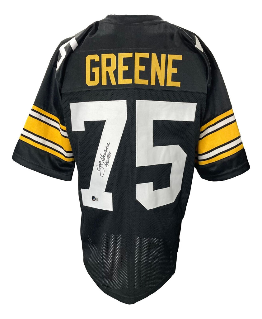 Joe Greene Autographed & Framed White Steelers Jersey Auto Beckett COA