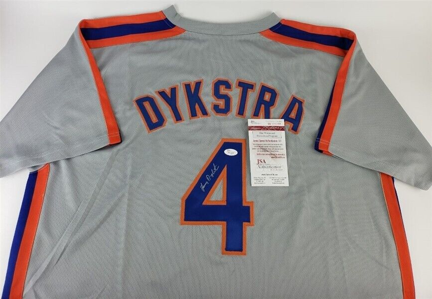 Framed Lenny Dykstra Autographed Signed N.Y. Mets Jersey Jsa Coa