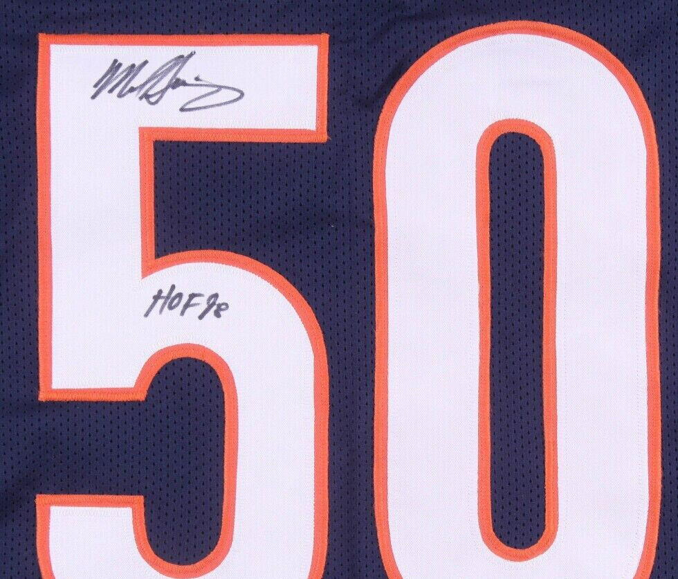 MIKE SINGLETARY AUTOGRAPHED CHICAGO BEARS STAT JERSEY JSA HOF 98