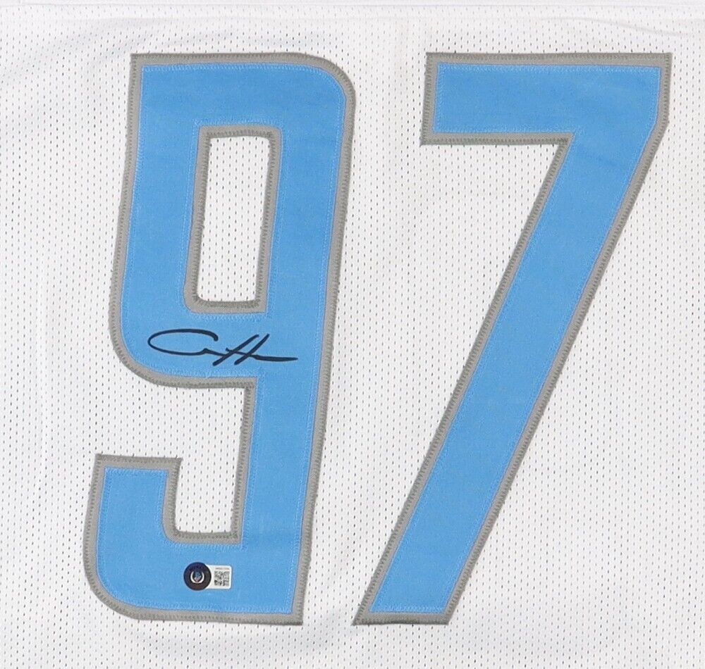 Aidan Hutchinson Detroit Lions Autographed NFL Nike Game Jersey-Beckett W  Hologram *Black