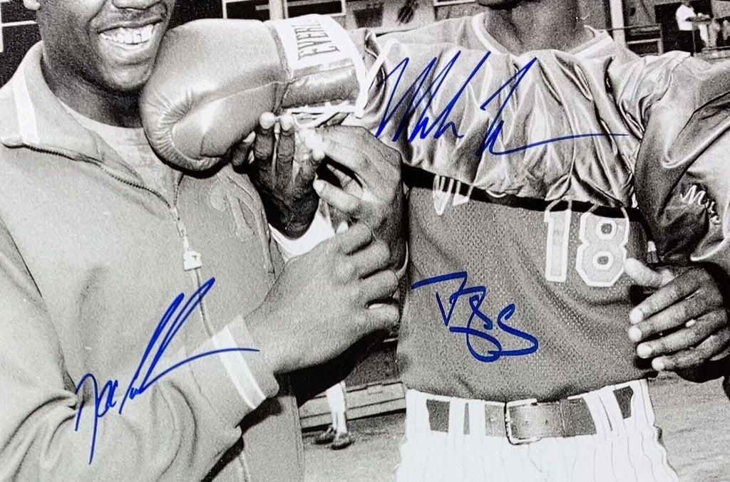 Dwight Gooden, Darryl Strawberry, & Mike Tyson New York Mets Autographed  16x20 Framed Baseball Photo