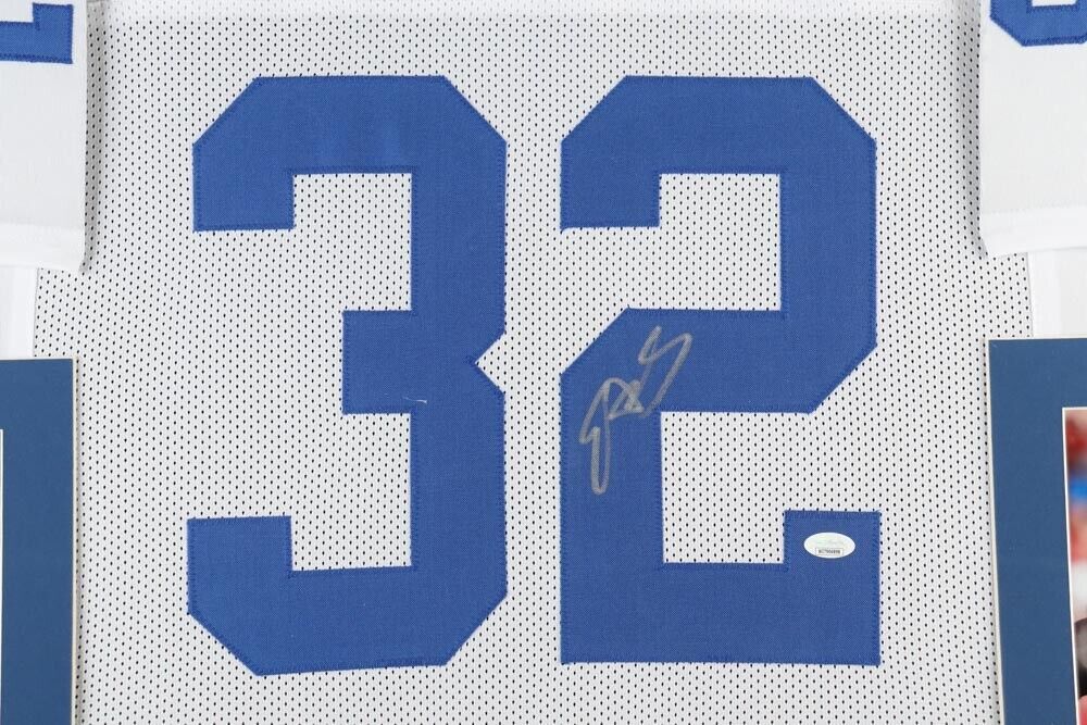 Michael Strahan Signed Giants 35x43 Custom Framed Jersey Super