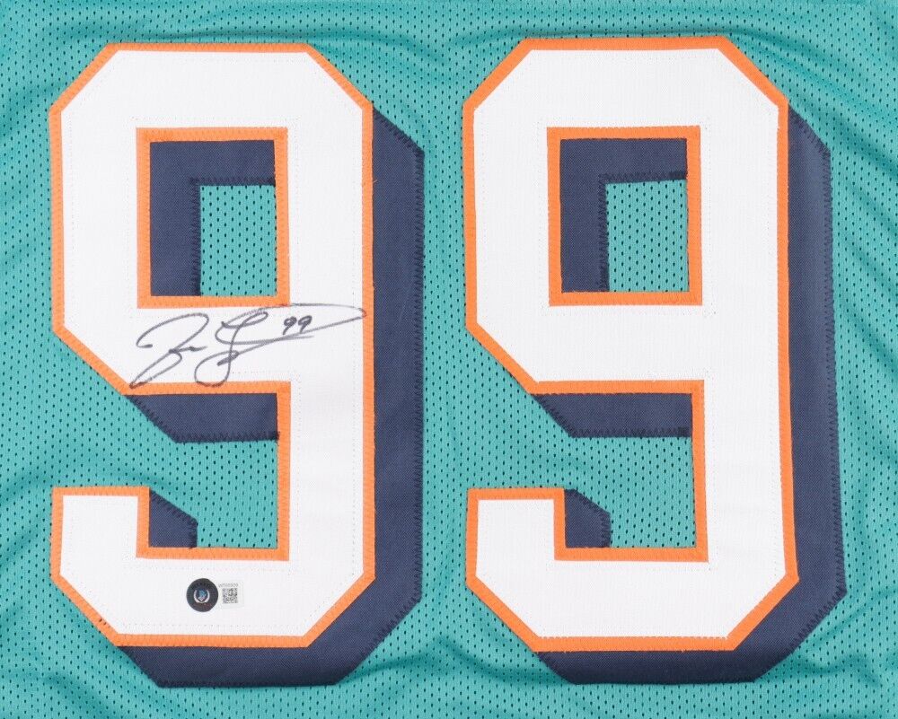 Framed Autographed/Signed Jason Taylor 33x42 Miami Teal Football Jersey JSA  COA at 's Sports Collectibles Store