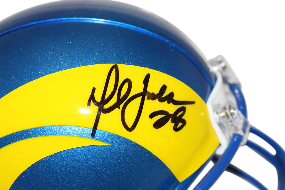 Marshall Faulk Autographed Los Angeles Rams Lunar Mini Helmet BAS – Denver  Autographs