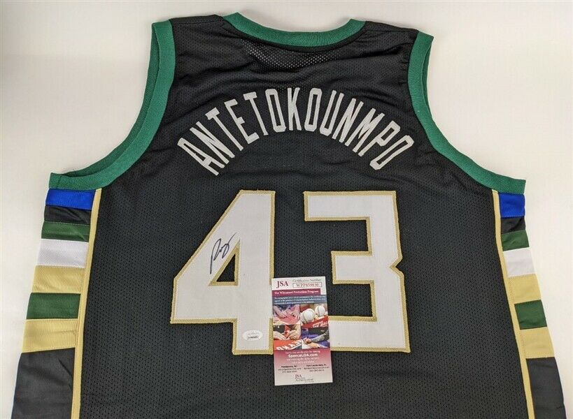 Thanasis Antetokounmpo Signed Milwaukee Green Basketball Jersey (Beckett) deals Holo