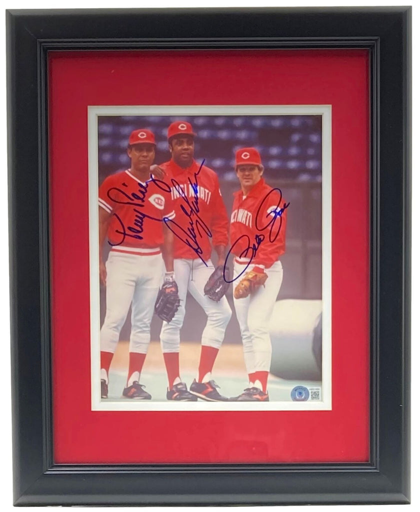 Framed Autographed/Signed Pete Rose 33x42 Cincinnati Grey Baseball Jersey  JSA COA at 's Sports Collectibles Store