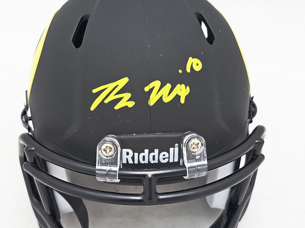 Jack Lambert Autographed Signed Pittsburgh Steelers Riddell Matte Flat  Black Speed Mini Helmet W/ HOF 90 Beckett Authenticated