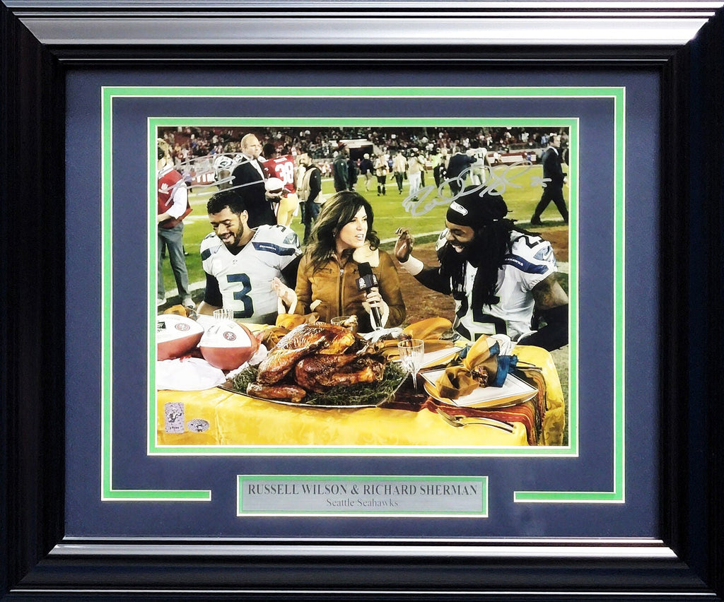 Richard Sherman Autographed and Framed White Seahawks Jersey