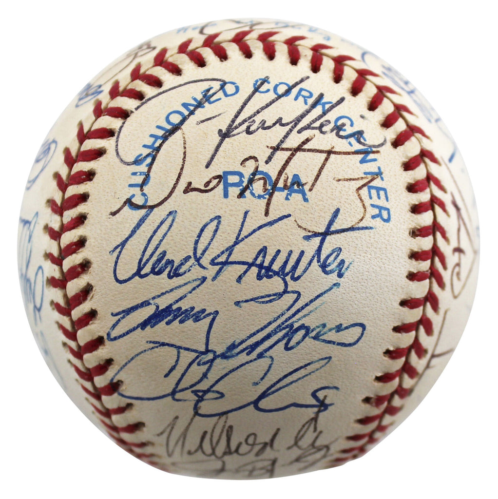1997 White Sox (33) Thomas, Baines, Guillen Signed Oal Baseball BAS #A –  Super Sports Center
