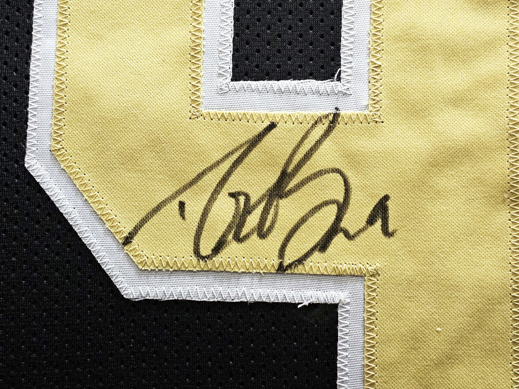 NEW ORLEANS SAINTS DREW BREES AUTOGRAPHED BLACK JERSEY BECKETT WITNESS –  Super Sports Center