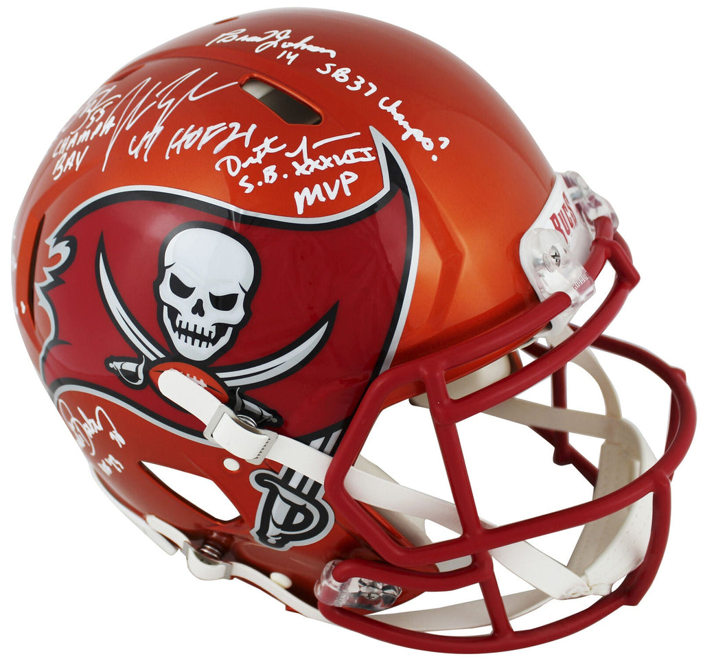 Dexter Jackson Signed Tampa Bay Buccaneers White Throwback Riddell Speed Mini  Helmet w/SB 37 MVP 