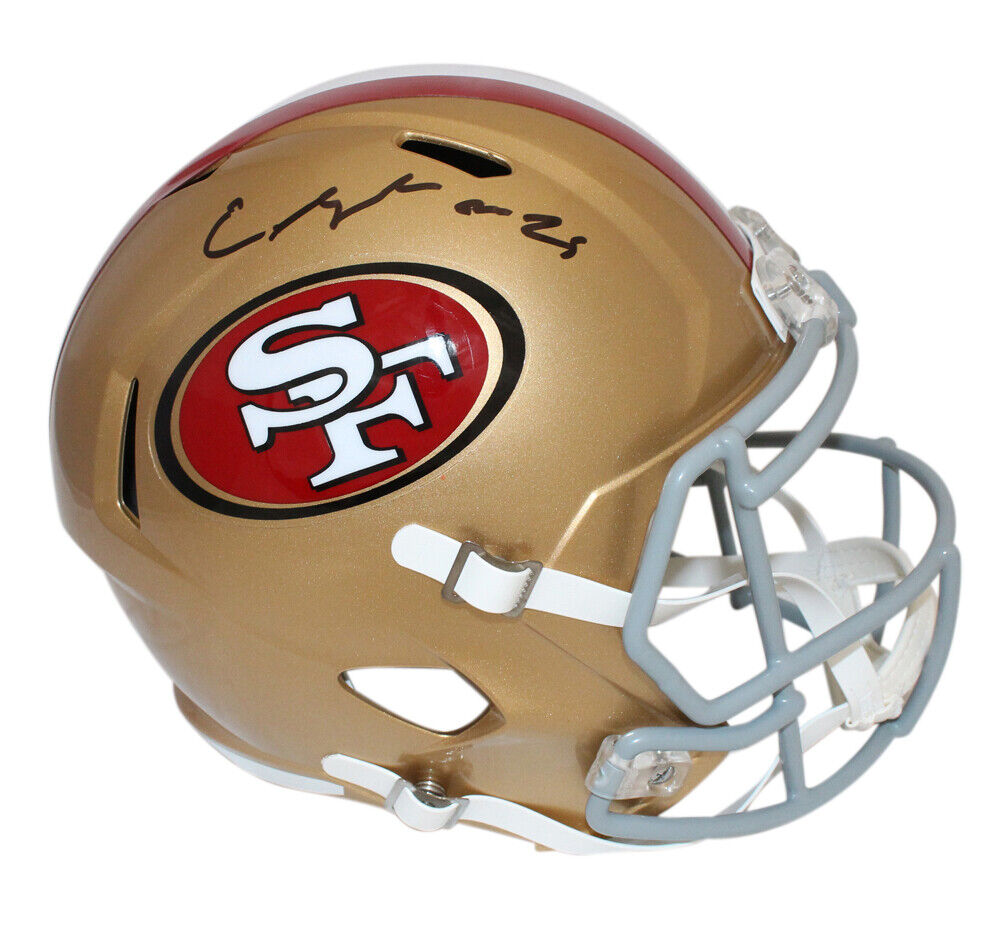 S.F. 49Ers Elijah Mitchell Autographed Signed Speed Mini Helmet