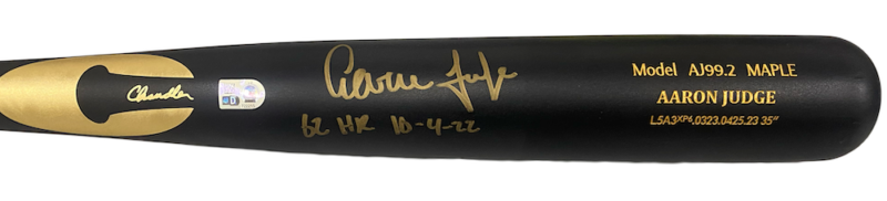 Aaron Judge Autographed Chandler Signed Baseball Game Model Bat Fanatics  COA