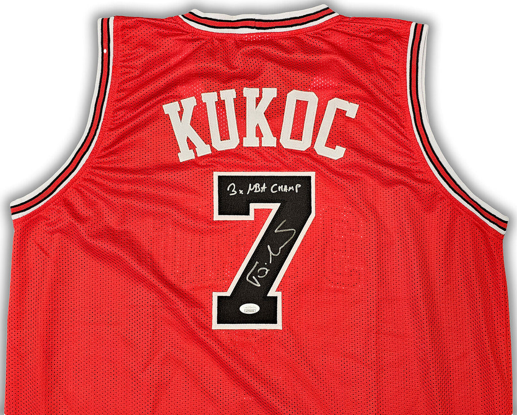 Tony Kukoc Autographed/Signed newest Jersey Beckett Sticker Chicago Bulls