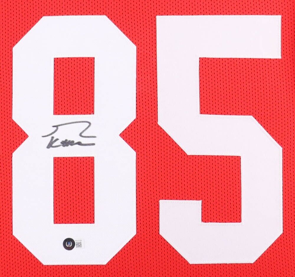 GEORGE KITTLE (49ers red SKYLINE) Signed Autographed Framed Jersey