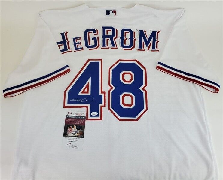 Mets Jacob deGrom Authentic Signed White Nike Jersey Autographed JSA