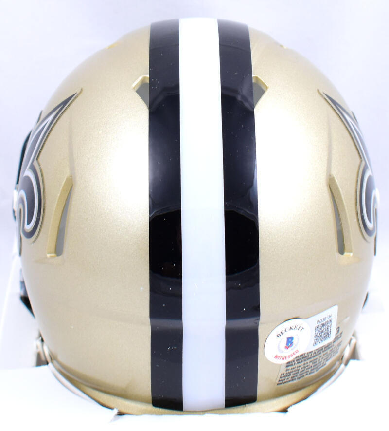 Derek Carr Autographed New Orleans Saints Chrome Speed Mini Helmet-Beckett  W Hologram *Black