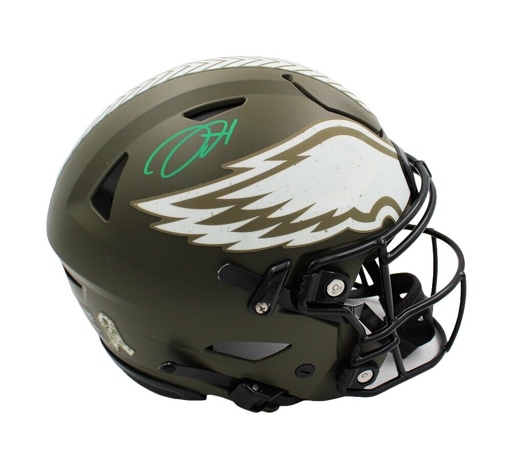 JALEN HURTS Autographed Eagles Salute To Service (STS) Mini Helmet BECKETT