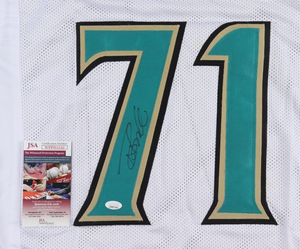 Friendly Confines Tony Boselli Signed Jaguars Jersey (JSA COA) Jacksonville 1st Ever Draft Pick