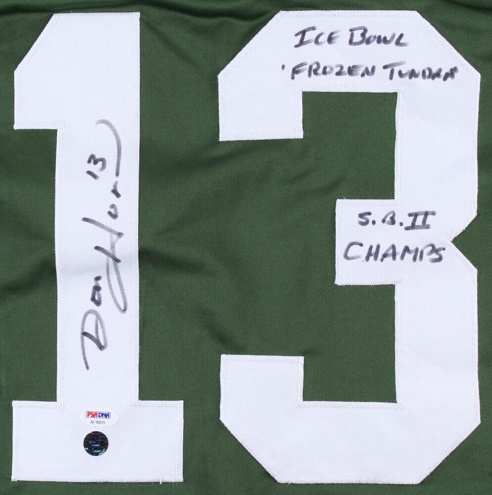 DON HORN SIGNED 3/4 SLEEVE CUSTOM PACKERS JERSEY W/ SB CHAMPS