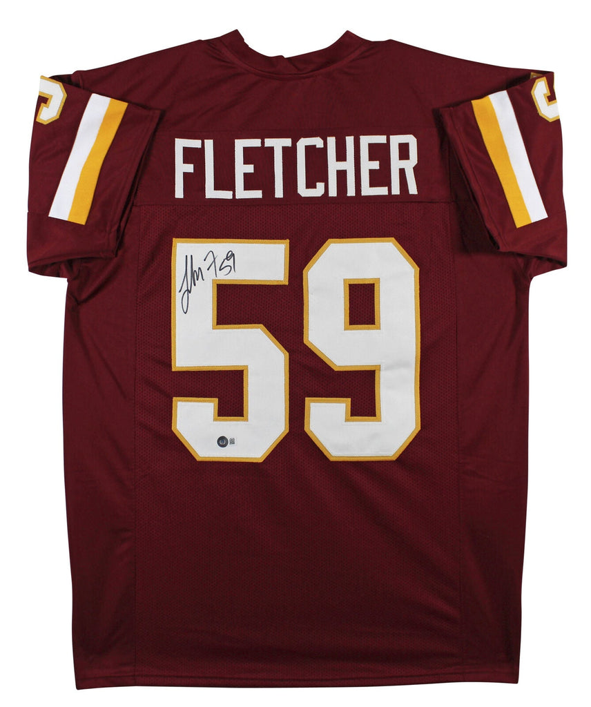 London Fletcher Authentic Signed Maroon Pro Style Framed Jersey BAS  Witnessed