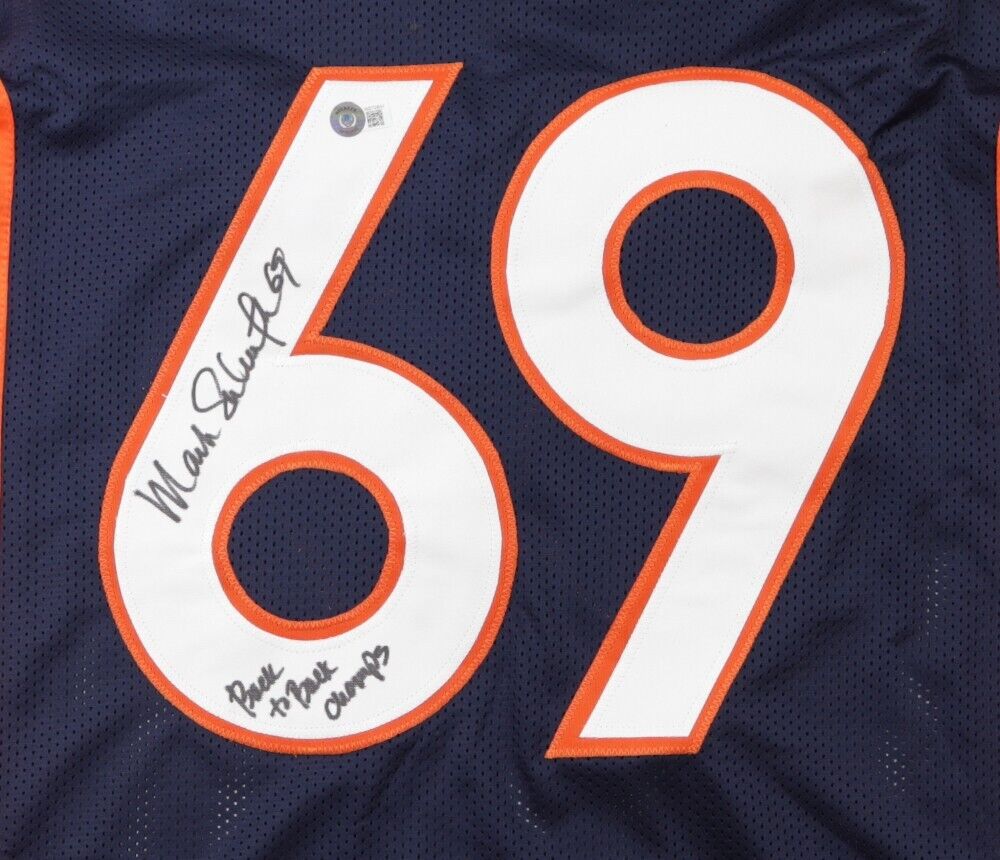 Mark Schlereth Signed Broncos Jersey Inscribed 'Back to Back