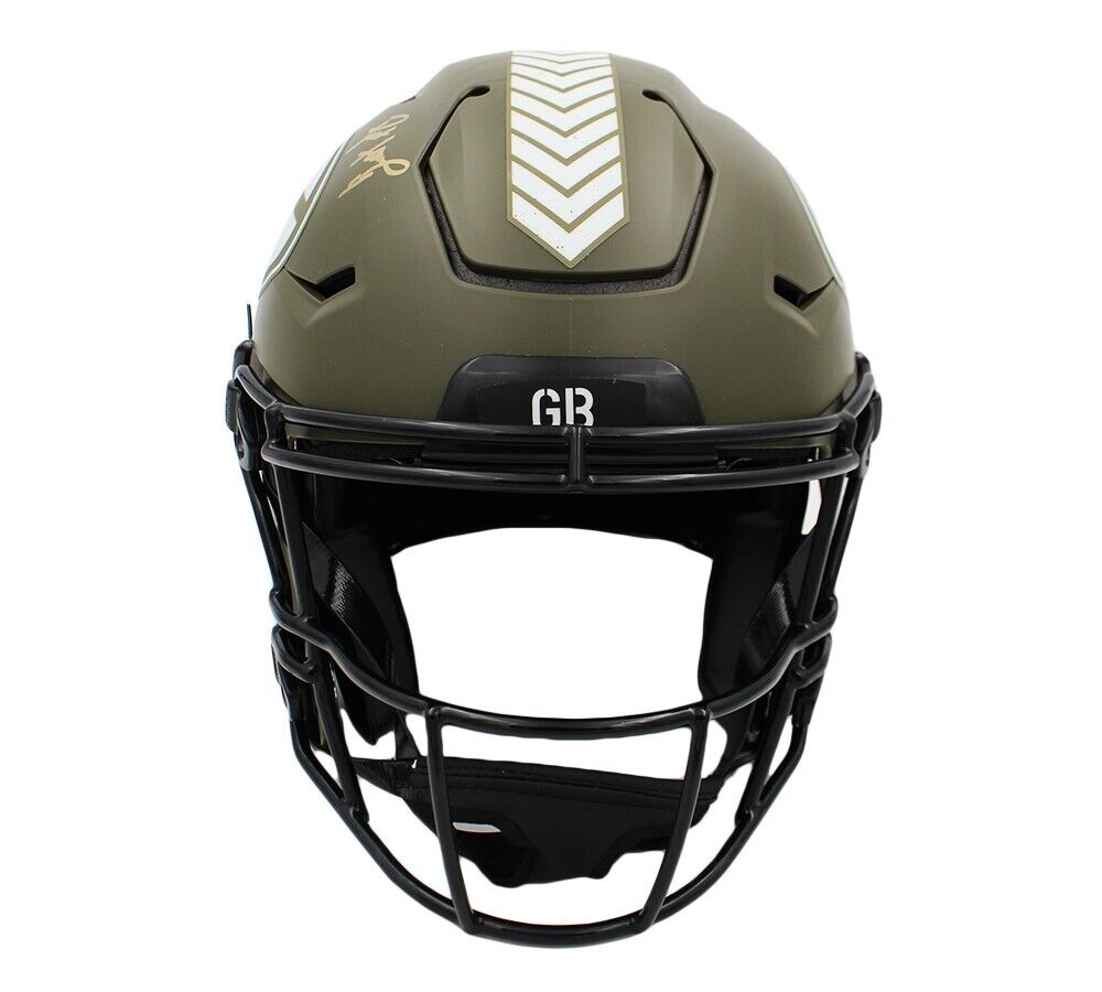 Aaron Rodgers Green Bay Packers Autographed Riddell 2022 Salute To Service  Speed Flex Authentic Helmet