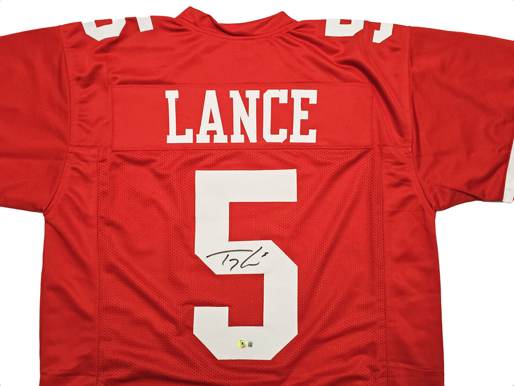 Mill Creek Sports San Francisco 49ers Trey Lance Autographed Red Jersey Beckett BAS Witness 215019