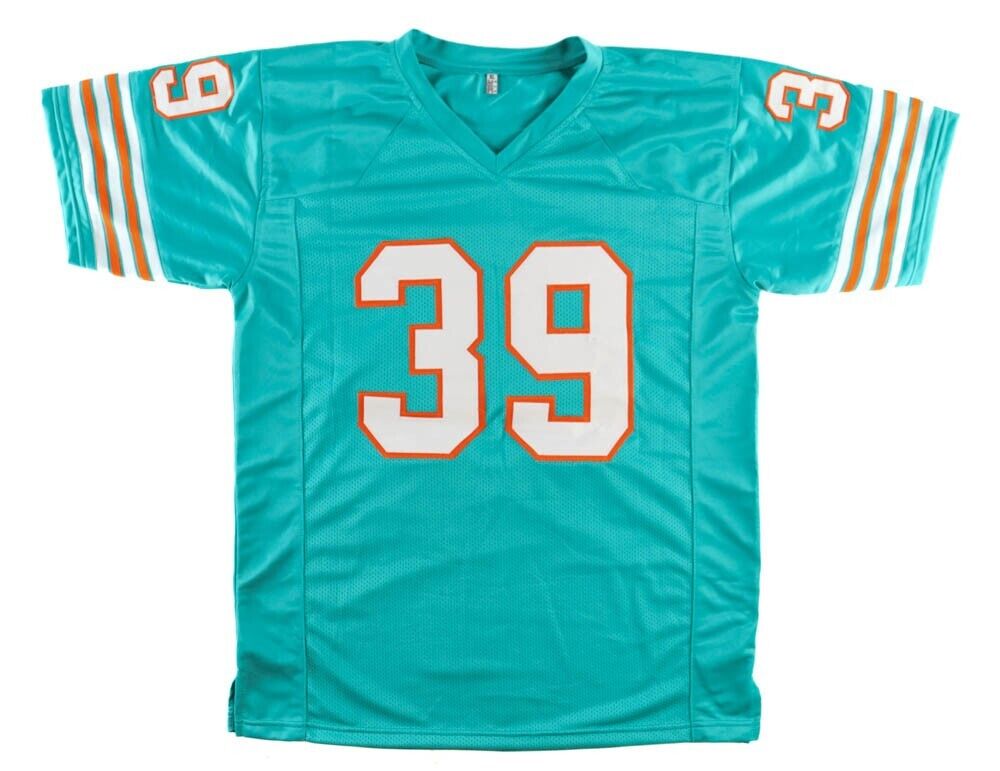 Larry Csonka Autographed and Framed Teal Dolphins Jersey