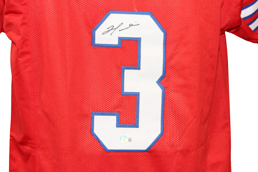 Damar Hamlin Autographed/Signed Pro Style Red XL Jersey Beckett – Denver  Autographs