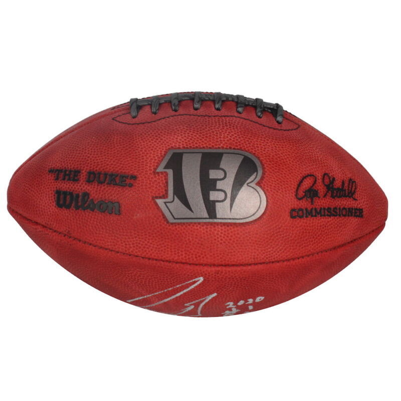 Joe Burrow Signed The Duke Cincinnati Bengals Stamped Wilson