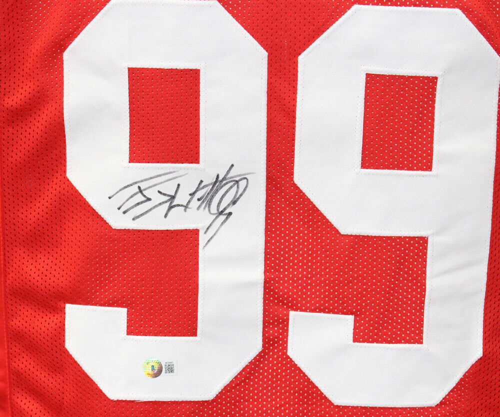 JJ Watt Autographed/Signed Pro Style Blue XL Jersey Beckett