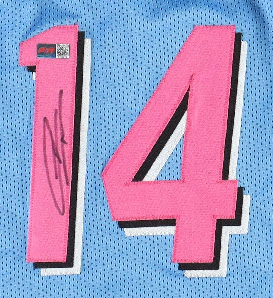 Tyler Herro Autographed Miami Vice Custom Basketball Jersey - BAS