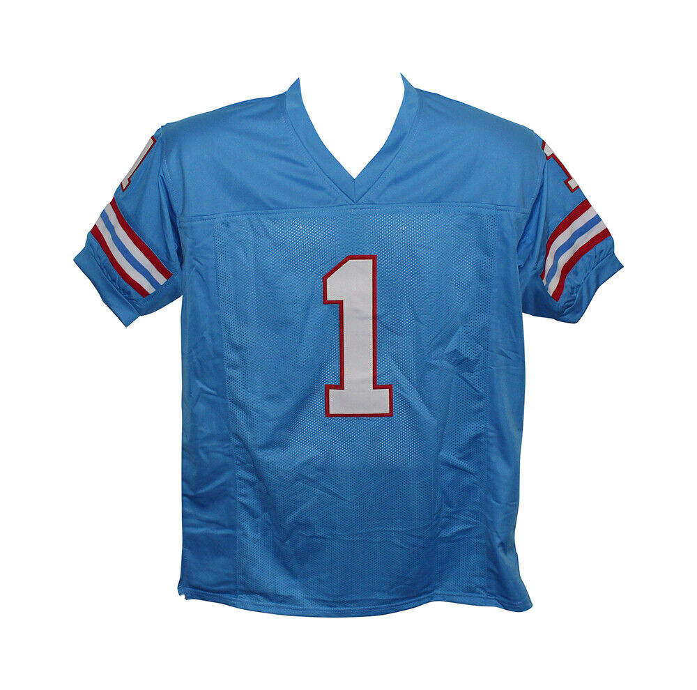 Warren Moon Autographed Blue Pro Style Jersey w/ HOF - Beckett W Auth – The  Jersey Source