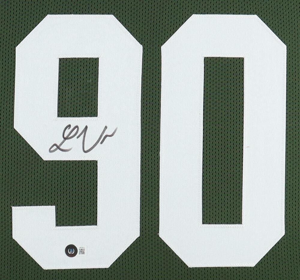 Lukas Van Ness Signed Green Bay Packers Jersey (Beckett) Ex-Hawkeyes L –